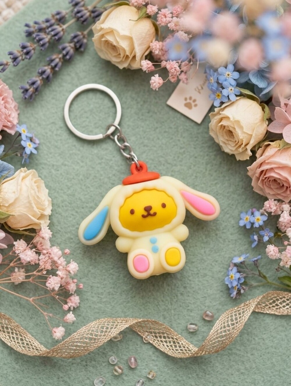 Pompompurin Sanrio Purse Charm Keychain NWOT
